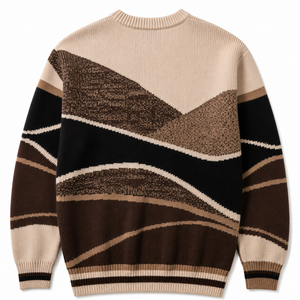 Pull en tricot jacquard pour homme avec logo personnalisé |   Pull à col rond à manches longues pour l'hiver |   Pull en coton tricoté très vendu - Product Image 2