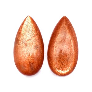 Lot en gros de cabochons en pierre de soleil naturelle 5x7mm, forme poire, dos plat, calibrés, pierres précieuses en vrac pour la fabrication de bijoux - Product Image 1