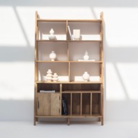 Étagères à livres en bois Vandana Altis Mira, design moderne en bois massif, meubles de rangement minimalistes