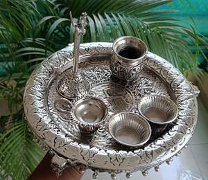 Collection Royal Look Aarna : Ensemble de vaisselle contemporain fait main en argent allemand, idéal pour les mariages, événements, promotions et cadeaux d'entreprise - Product Image 4