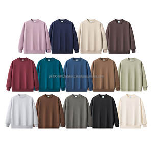 Suéter de cuello redondo para hombre 350GSM, sudaderas de lana con logotipo personalizado, peso pesado, algodón, poliéster, cuello redondo, ropa de calle teñida Lisa XL - Product Image 2