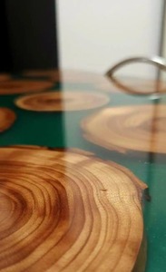Bandeja de Servir de Madera y Resina Personalizada, Juego de Posavasos Decorativos de Lujo, Tabla de Servir Moderna con Diseño de Río, Regalo de Inauguración de Casa, Hecho en INDIA por UO - Product Image 3
