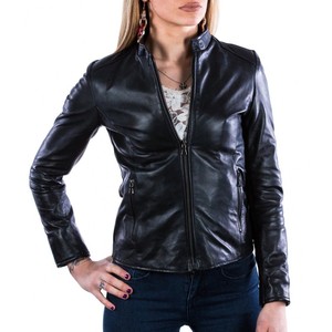 High Quality <b>Women's</b> Breathable PU Leather Motorcycle Jacket <b>Summer</b> Winter Plus Size Oversized Casual Plain Silk Lining - Product Image 4
