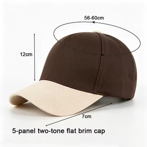 Casquette de baseball de haute qualité à visière incurvée, broderie personnalisée, marron et beige, bicolore, pour femmes et hommes - Product Image 3