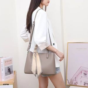 Ando Bag Women's Genuine Cowhide Leather Handbag with Double Handles <b>Scarf</b> and Detachable Shoulder Strap - Product Image 5