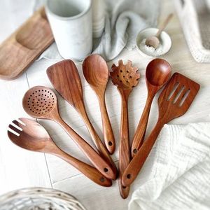 Tabla de cortar desechable de madera marrón con soporte de almacenamiento, apta para lavavajillas, para utensilios de cocina como cucharas, espátulas, cucharones, cucharas ranuradas y tenedores - Product Image 6