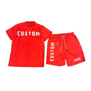 Ensemble de survêtement pour homme, 2 pièces, t-shirt et short, motif personnalisé OEM, été, nylon, polyester, boutonné - Product Image 2
