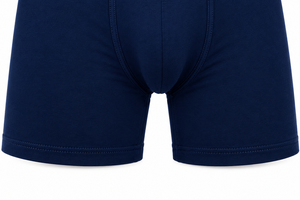 Calzoncillos bóxer de punto para hombre, azul marino, de tiro medio, lisos y cómodos - Product Image 3