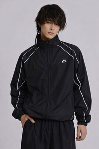 High Quality Windbreaker Men's Nylon Track <b>Jacket</b> Oversized Lightweight White Stripe-Side Zip-up <b>Waterproof</b> Nylon men's <b>jackets</b> - Product Image 3