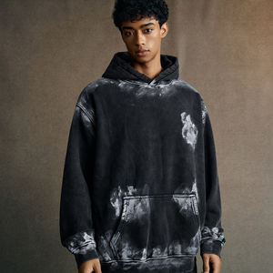 Sweat-shirts à capuche pour hommes en molleton épais 400 g/m² en coton, personnalisables avec logo, effet délavé, style streetwear, haute qualité, vente en gros - Product Image 4