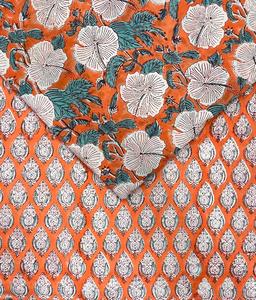 Jaipur Sanganeri Block Print Fabric Handmade Cotton Breathable Eco-Friendly Fabric For Girls Boys <b>Shirts</b> Dresses Bag - Product Image 5