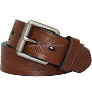 Cinturón informal de cuero de moda para hombre, novedad, hecho a mano, suministro al por mayor con hebilla de latón, tamaños personalizados - Product Image 2