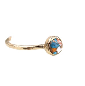 Trendy Shiny 18k Gold Plated <b>Turquoise</b> Brass <b>Ring</b> for Women Engagement <b>Ring</b> Vintage Ethnic Tribal Dainty Wholesale <b>Ring</b> - Product Image 5