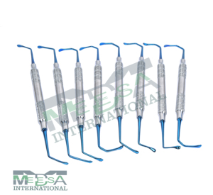 Juego de 8 instrumentos de elevación sinusal recubiertos de titanio, elevadores manuales de acero quirúrgico para implantes dentales, consumibles dentales - Product Image 1