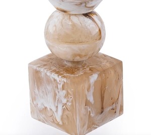 Brûleur d'encens écologique en bois de santal et résine beige de luxe pour la fragrance d'intérieur et l'usage religieux - Product Image 2