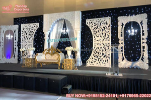 Marco FRP dorado exclusivo para escenario, telón de fondo FRP para recepción y recepción de bodas, estilo raawadi - Product Image 4