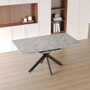 Tavolo da Pranzo Moderno Stile Mid-Century Estensibile da 62,4'' a 78,15'' Grigio, Tavolo da Cucina Molto Grande per Sala da Pranzo, Feste e Conferenze - Product Image 2