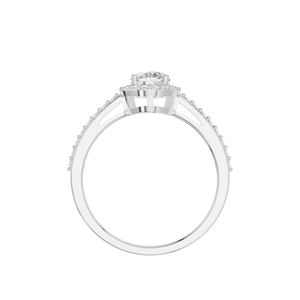 Bagues modernes en forme de poire avec détails de pierres radiantes et un attrait de joaillerie fine sophistiquée – Bagues en diamant modernes - Product Image 1