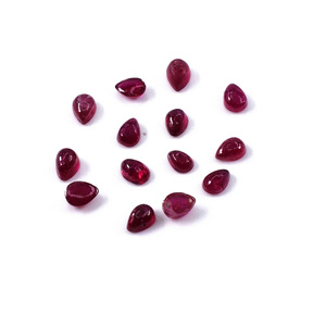 Rubis naturels de Bangkok, formes poire calibrées 7x9mm, rubis cabochon naturel non monté pour la création de bijoux - Product Image 3