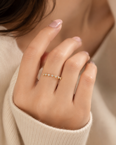 Wholesale 14K Yellow Gold Moissanite Eternity <b>Ring</b> – Dainty <b>Ring</b> <b>Stacking</b> Band Women's <b>Ring</b> Diamond <b>Ring</b> jewelry - Product Image 4