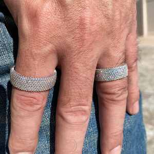 Anillo de Lujo con Inicial K, Moissanita, Plata Maciza, Chapado en Oro Amarillo, Joyería Hip Hop, Estilo Urbano Unisex - Product Image 2