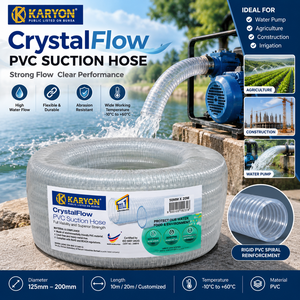 สายดูดน้ำ PVC ยี่ห้อ KARYON ขนาด 125 มม. x 20 ม. แบบใส เสริมแรงด้วยเกลียว ทนทานต่อการเสียดสี ใช้สำหรับปั๊มน้ำ เหมาะสำหรับตลาดอเมริกาและเอเชีย - Product Image 4