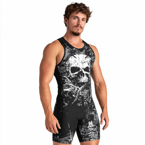 Weightlifting MMA Wrestling Singlet Tops High Quality Sublimation Workout Wrestling Singlet 100% Polyester Trainer Wrestling Top - Product Image 4