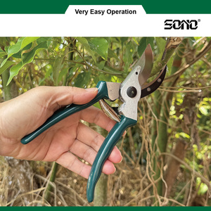 Tijeras de podar industriales SONO G729 DIY con mango de aluminio para diestros, empuñaduras de PVC y cuchillas de acero al carbono cromadas - Product Image 3