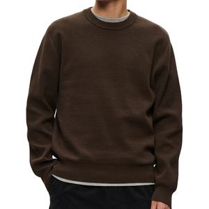 Pull pour homme respirant, confortable, coupe décontractée, coupe moderne, mélange de coton, poignets élastiques, tricot tendance. - Product Image 1
