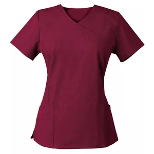 OEM Custom Men's Nursing Uniforms High Quality <b>Scrub</b> <b>Sets</b> with Pockets Professional Hospital Use Rayon Canvas Short Sleeve - Product Image 4