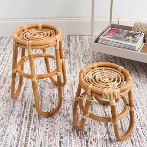 Rattan cane plant storage rack decorative planter stand good deal flower <b>pot</b> <b>holder</b> shelves - Product Image 6