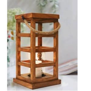 Lanternes à bougies en bois naturel décoratives pour la maison, couleur marron, pour la décoration des lumières extérieures, lanternes suspendues et au sol - Product Image 6