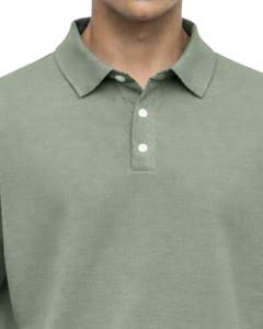 Sudadera Polo Personalizada para Hombre, Color Verde Salvia, Manga Larga, Mezcla de Algodón Suave, Estilo Casual, Cuello Clásico, Ropa de Invierno, Fabricante - Product Image 5