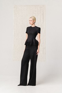 Blusas de Alta Costura para Mujer, Elegantes, con Cuello Redondo, Manga Corta, de Lino Premium, con Peplum Festoneado, de Vietnam - Product Image 4