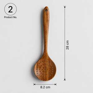 Ensemble de 6 cuillères en bois Curio Craft, légères et écologiques, lavables au lave-vaisselle, 33 cm x 7,5 cm, bois naturel - Product Image 2