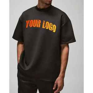 Camiseta de Hip Hop de Alta Calidad para Hombre, Estilo Urbano, Hombros Caídos, 100% Algodón, Corte Holgado, Estampado Personalizado, 200g, Peso Pesado - Product Image 4