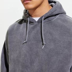 Sweat-shirt à capuche délavé pour homme, style vintage décontracté, en polyester/coton doux, coupe oversize, éco-responsable, avec poche - Product Image 6