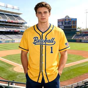 Camiseta de Béisbol Unisex Personalizada de Alta Calidad con Nombre del Jugador, Logotipo Frontal, 2 Botones, Transpirable, Absorbe la Humedad, Talla Grande, Secado Rápido - Product Image 3