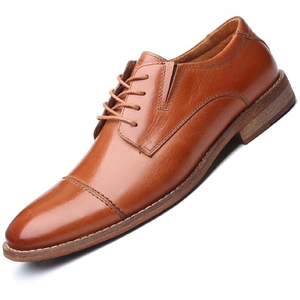 Italian Genuine Leather Men's High Quality Formal Wedding Oxfords Lace-Up Closure Customized Color Solid Rubber <b>Insole</b> Shoes - Product Image 4