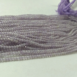 Cuentas de piedras preciosas facetadas de corte redondo Micro de cuarzo lavanda Natural cuentas de cuarzo púrpura de calidad AAA fabricación de collares artesanías de joyería - Product Image 3