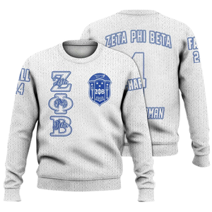 Zeta Phi Beta Women's Pullover Sweater 4 Finer Woman Crew Neck Full Sleeve 100% Cotton Printed Back Letter Design Casual Wear - Product Image 5