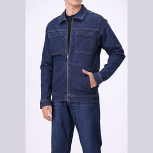 Veste en jean pour homme en molleton 100% coton, article tendance, séchage rapide, style hip-hop, broderie, vente en gros - Product Image 1