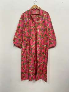 ชุดเดรสผ้าฝ้ายลายเสือแบบคาฟตัน สไตล์โบโฮ แม็กซี่ โรบลำลอง - Product Image 3