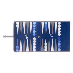 Leather Portable Roll Up Backgammon <b>Set</b> Premium Travel Board Game with Resin Stones & <b>Dice</b> for Adults Gift Soft Suede Backgammon - Product Image 1