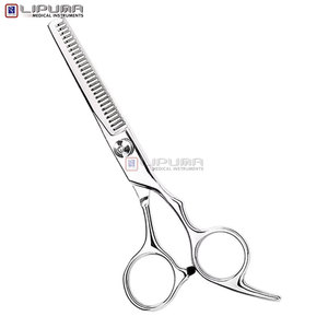 Stainless Steel Comfortable Grip Professional Hair Thinning <b>Scissors</b> Red Color Laser Printing Barber Hair Cutting <b>Scissors</b> - Product Image 6
