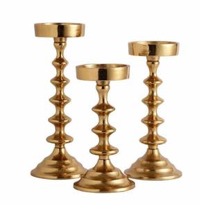 High Quality Aluminum <b>Candle</b> Holder Gold Polish Use for Home Christmas Decorative Accent Tableware Mantelpiece Festive Decor - Product Image 1