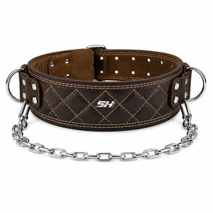 Ceinture de musculation en cuir de qualité professionnelle pour dips, tractions, exercices avec son propre poids, équipement de fitness, ceinture de dips avec logo personnalisé - Product Image 1