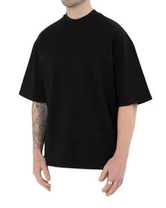 เสื้อยืดโอเวอร์ไซส์ผู้ชายสีดำหนา คุณภาพดี ขายส่ง สตรีทแวร์ ผ้าฝ้ายนุ่ม 100% หนัก 280gsm เป็นมิตรกับสิ่งแวดล้อม - Product Image 5