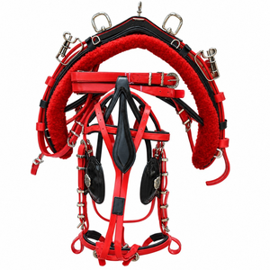 Ensemble de harnais de calèche Premium ROYAL INTRNATIONAL RI HS 02 |   Harnais de conduite réglable en cuir PU avec boucles métalliques pour chariot sécurisé - Product Image 1