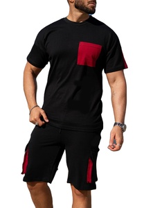 Ensembles de shorts pour hommes en coton 100% respirant, style streetwear, tricot uni, vente en gros pour l'été - Product Image 2